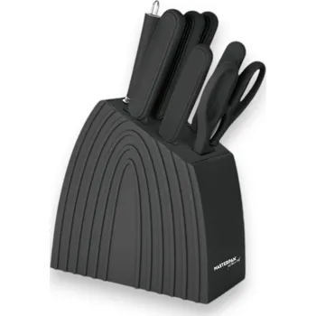 Sada kuchyňských nožů s mramorovým vzorem a stojanem – 8 ks