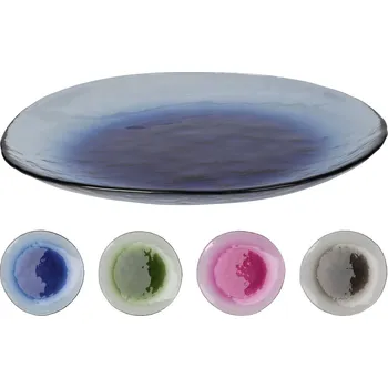 Talíř Talíř mělký mix barev sklo 27 cm