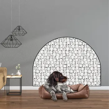 Samolepící dekorace Ochranná textilní nálepka na zeď - Oblouk - Psi Bez jména, 120x96cm