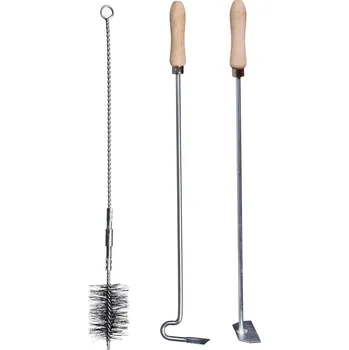 Krbové nářadí Nářadí set čistící kotlový 3 ks 56 cm (kartáč, háček, vyhrabávač)
