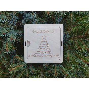 Dárková krabička D-decor Vánoční krabička na peníze Stromeček