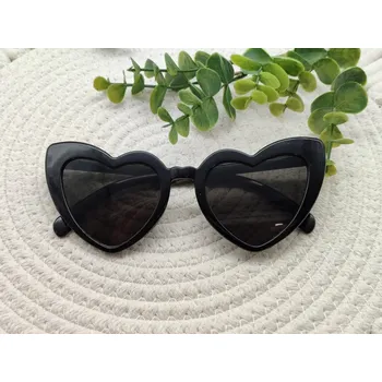 Svatební dekorace Černé brýle ve tvaru srdce - D-decor