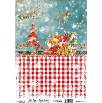 Umělecký papír Rýžový papír A4 - 778 Medvídek s vločkami