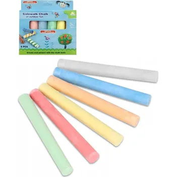 Křídy chodníkové venkovní barevné kulaté set 6ks v krabici