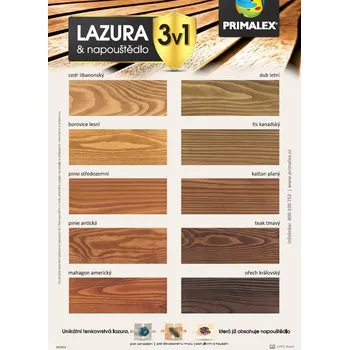 lazura PRIMALEX - Lazura & napouštědlo 3v1 - Pinie střední , 0,75l