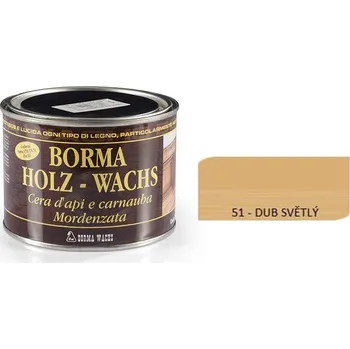 Olej na dřevo Borma wachs HOLZWACHS - Včelí vosk v pastě, 51 dub světlý - 0,5l