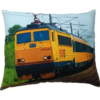 Dekorativní polštářek Polštářek s vlakem lokomotivou REGIOJET 120 (polštář lokomotiva , železnice)