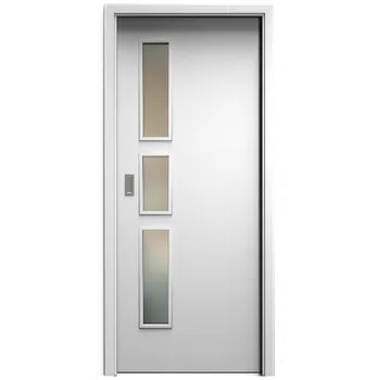 Interiérové dveře SAPELI ELEGANT KOMFORT M33 - CPL LAMINÁT - POSUVNÉ DVEŘE VČ. ZÁRUBNĚ - Bílá pór Průchozí šířka (cm): 80, Průchozí výška (cm): 197, Typ skla: Satináto bílé