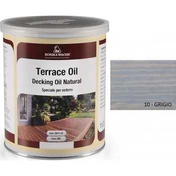 barva a nátěr na dřevo Borma wachs TERRACE OIL - TERASOVÝ OLEJ - barevný, 10-grigio - 1l