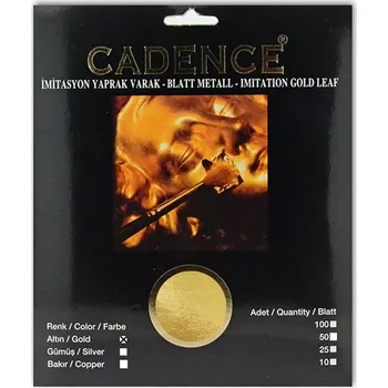 Imitace plátkových kovů Cadence, Imitation metal leaf - gold, zlato - 25 ks