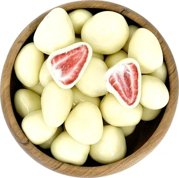 Sušené ovoce Zdravoslav Mrazem sušené jahody v bílé čokoládě 500 g