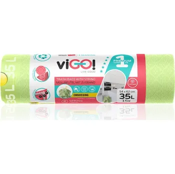 Pytle na odpadky Pytel na odpadky se zatahováním 35 l/15 ks SEASONS SPRING LIMETKA Vigo