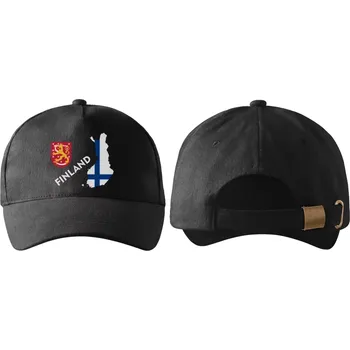 Kšiltovka kšiltovka s vlajkou FINSKA černá (pánská kšiltovka vlajka a znakem FINSKO)