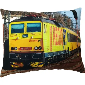 Dekorativní polštářek Polštářek s vlakem lokomotivou 162 112-7 (polštář lokomotiva , železnice)