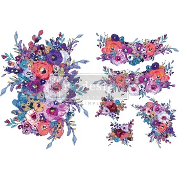 Transfer na nábytek ReDesign with Prima - H2O Transfer A4 - Luminous Blooms