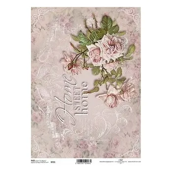 Umělecký papír Rýžový papír A4 - květiny a rostliny R0721