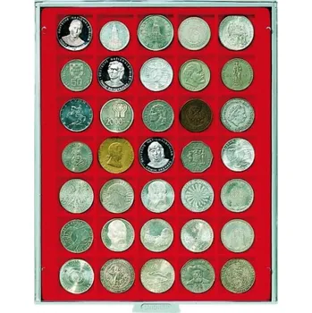 Obal pro sběratelský předmět Lindner 35 čtvercových polí do 36 mm Barva: Červená