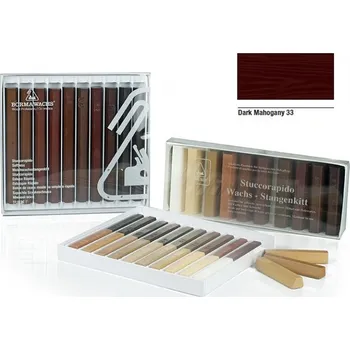 barva a nátěr na dřevo Borma wachs STUCCORAPIDO Retušovací tyčinka z měkkého vosku - 33 dark mahogany