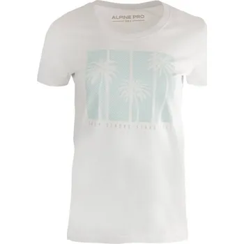 Dámské tričko Dámské tričko ALPINE PRO CUVA XS Bílá, Světle modrá