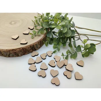 Svatební dekorace Dřevěná srdíčka - D-decor 10 mm (100 ks)