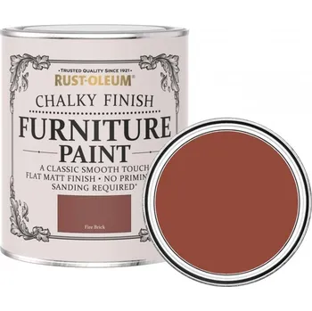 Barva na dřevo Rust-Oleum Barva na nábytek Chalky Finish Furniture Paint, křídový mat, Červená ohnivá cihla - 125 ml