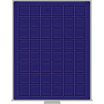 Obal pro sběratelský předmět Lindner 48 čtvercových polí do 30 mm Barva: Modrá