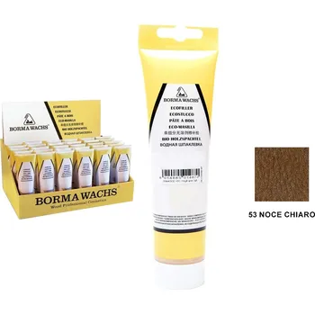 Tmel Borma wachs ecostucco tmel na dřevo v tubě, 250 gr., 53 světlý ořech