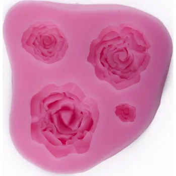 Forma na pečení SILIKONOVÁ FORMA, 4 RŮŽE, CCA 7 X 6,5 X 1,5 CM