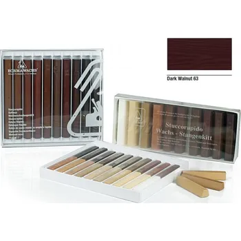Olej na dřevo Borma wachs STUCCORAPIDO Retušovací tyčinka z měkkého vosku - 63 dark walnut