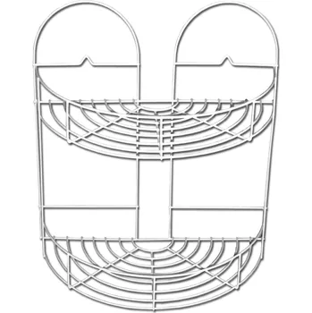 Drátěná police Polička půlkulatá 2 patrová bílá 40x41 cm