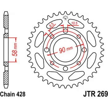 Řetězová sada pro motocykl ZADNÍ ŘETĚZOVÉ KOLO 39T 428 JTR269.39