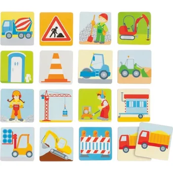 Karetní hra GOKI dřevěné pexeso STAVBA - 32 dílů