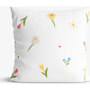 Povlak na dekorativní polštářek Bavlněný povlak na polštář - Rozkvetlá zahrada 50 x 60 cm