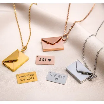 Náhrdelník Náhrdelník se vzkazem v obálce s vlastním textem