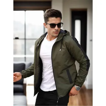 Pánská casual bunda 84690 Dewberry Seasonal Mens Jacket-KHAKI-BLACK dewberry kaki 2945728