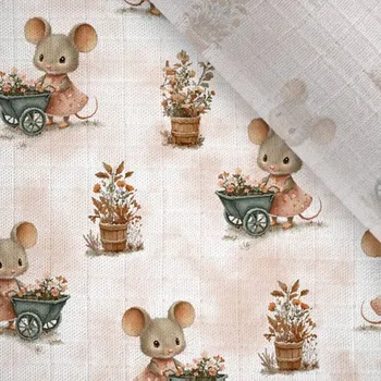 Plenkový bambusový mušelín Takoy podzimní myška