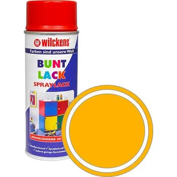 Barva ve spreji Německá syntetická vrchní barva ve spreji vysoký lesk Wilckens Spraylack Hochglanz Buntlack 400 ml, hořčicově žlutá