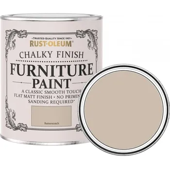 Barva na dřevo Rust-Oleum Barva na nábytek Chalky Finish Furniture Paint, křídový mat, Máslově šedá - toffee - 750 ml
