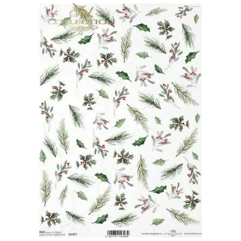 Umělecký papír Rýžový papír A4 - Vánoce a zima - R1477