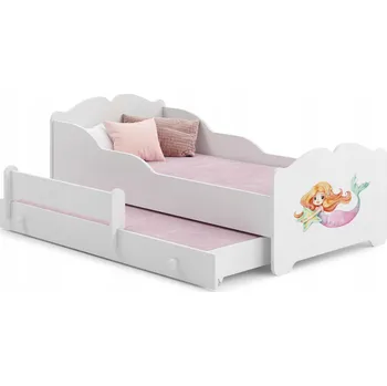 Postel Dětská postel ANNA II bílá patrová mořská panna 160x80 zábrana matrace