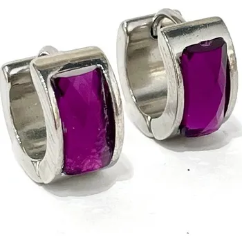 Náušnice Prosperk Náušnice kroužky ocelové fialové S1947