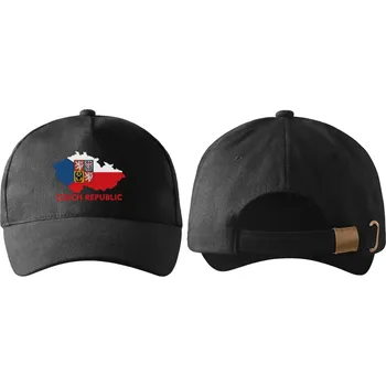 Kšiltovka kšiltovka s vlajkou Česká republika černá (kšiltovka vlajka a znakem České republiky)