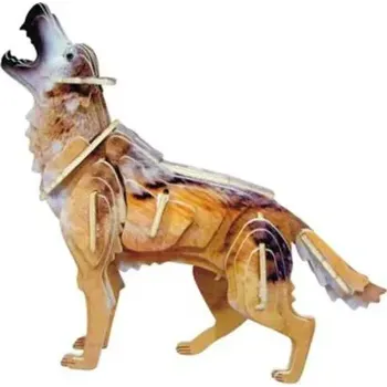 ostatní stavebnice Woodcraft Dřevěné 3D puzzle Vlk barevný