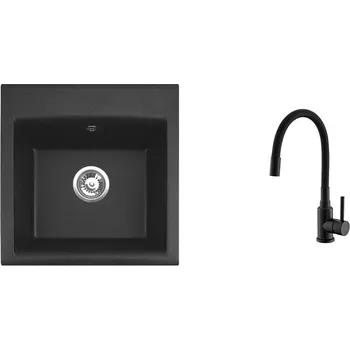 Granitový dřez Alveus SET ALVEUS GEM 10/91 + baterie Mintas black MATT SETA23193