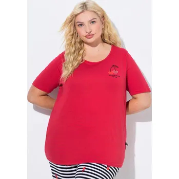 Dámské tričko Ulla Popken, Plus size Pyžamové tričko, srdce, krátké rukávy pro plnoštíhlé nadměrná velikost, 837169530-1130, červený, 50/52, Nadměrné velikosti, Plus size oblečení, Oblečení pro boubelky, Oblečení pro baculky, Oblečení pro plnoštíhlé, Oblečení pro vysok