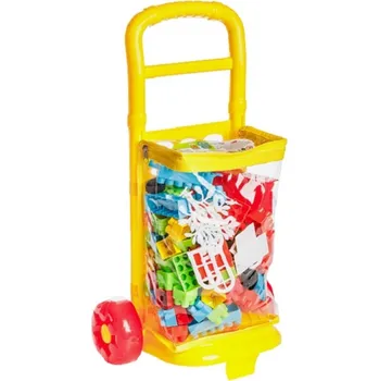 Hračka pro nejmenší Vozík dětský s kostkami plast 32x58x20 cm