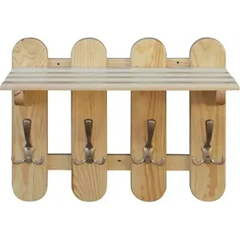 Věšák Dřevěná stěna - věšák s policí DT 361 50x49x29cm borovice masiv