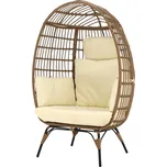 MOB Ratanové křeslo Tempo Kondela KARMAN (přírodní + černá + béžová)