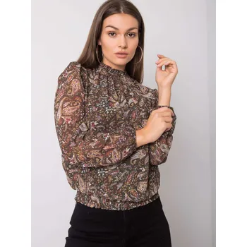 Dámská halenka Dámská SUBLEVEL Tmavě zelená blůza se vzorem FPrice, M i523_4063813060902