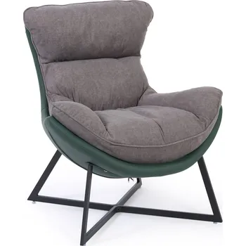 Křeslo Semišové křeslo SIESTA, zelená/šedá